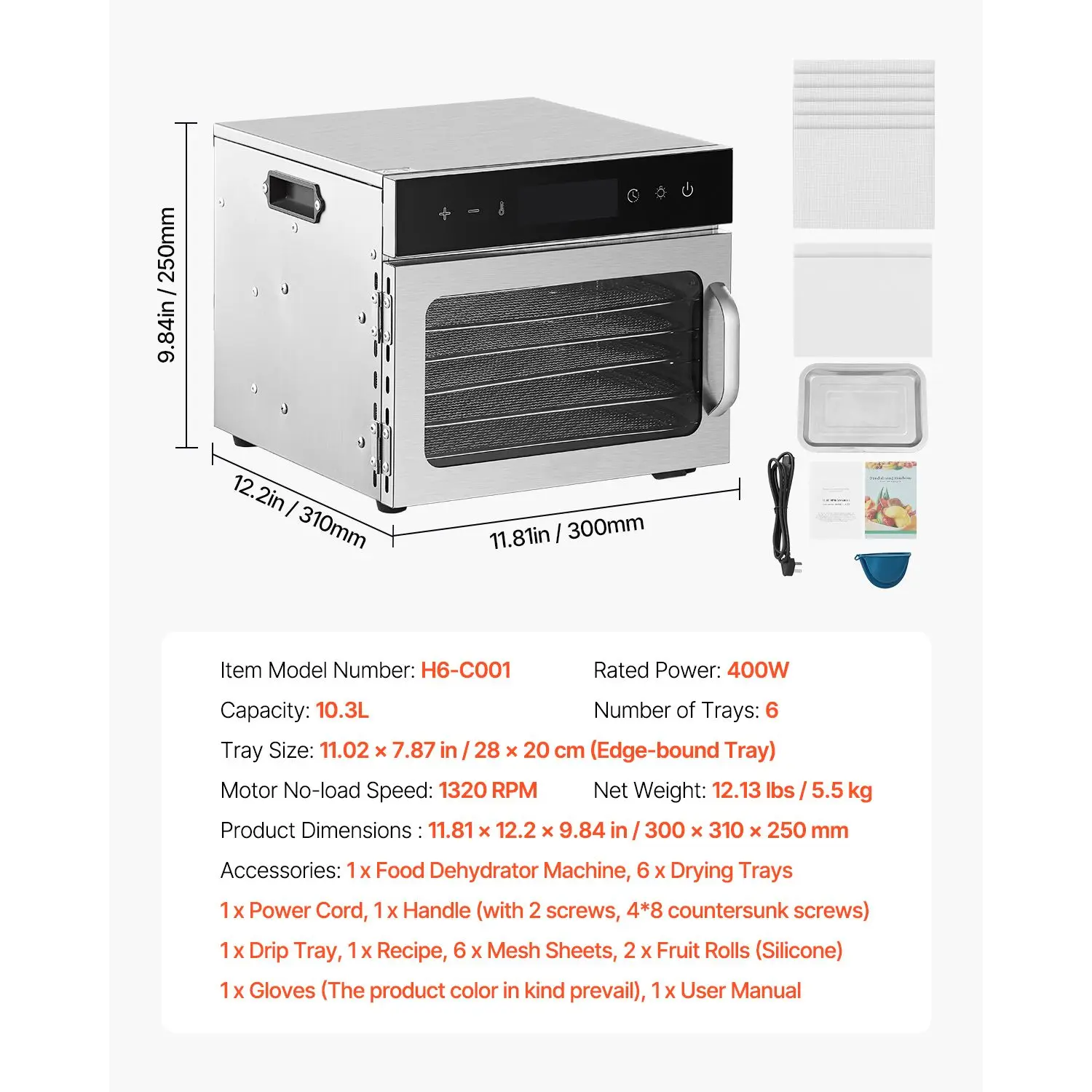 Desidratador de Alimentos, 6 B - Dehydrator Tray Electric avaliação e preço