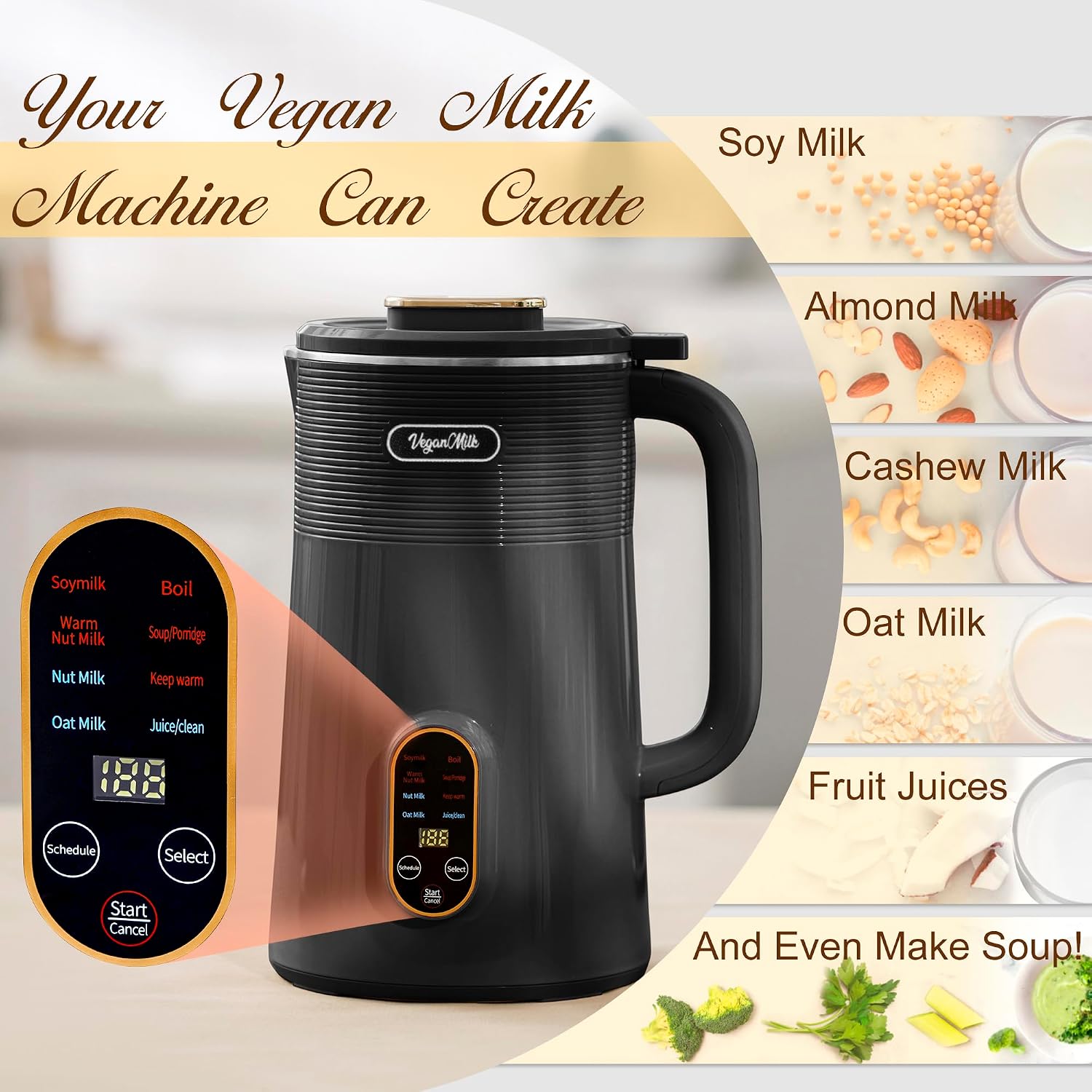 Máquina de Leite Vegetal 8 em  - Soy Milk Maker avaliação e preço
